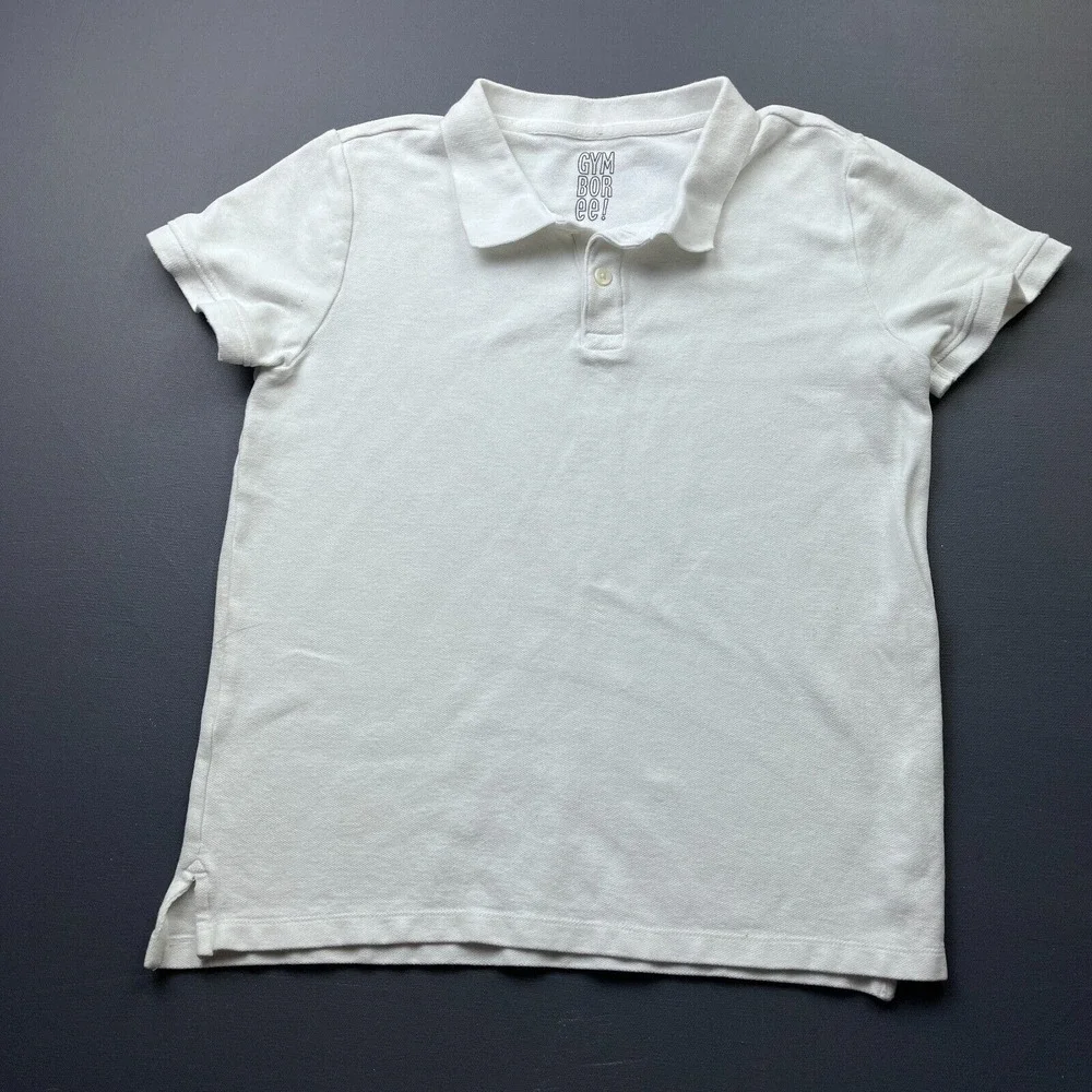 Gymboree Boys Large 10-12 White Polo Shirt Short Sleeve School Preppy Kids Style